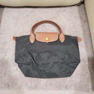 IUC Longchamps Elegant Black and Brown Women's Tote Bag